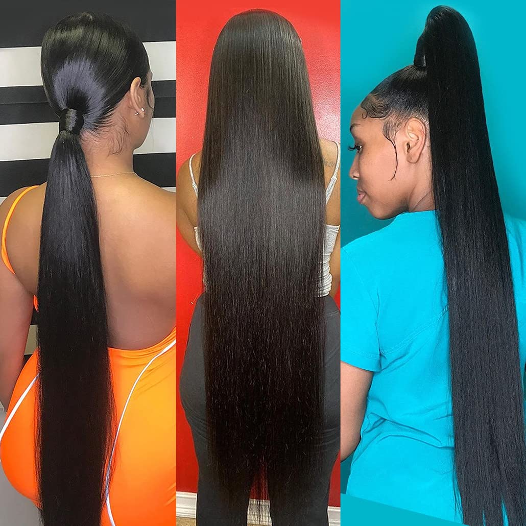 Human Hair Bundles Straight Hair 4 Bundles 18 20 22 24 Inch Brazilian Virgin Hair 100% Unprocessed Natural Black Bundles