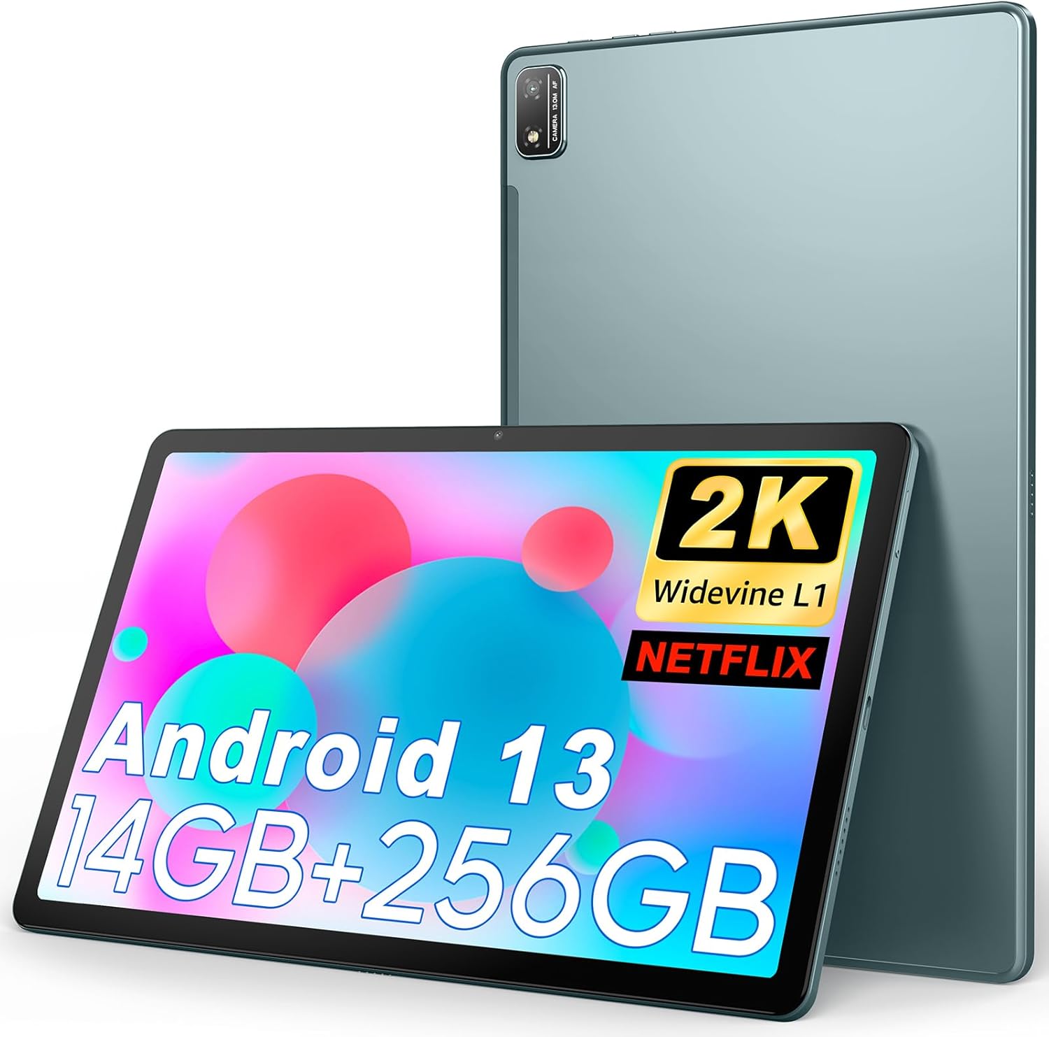 Android 13 Tablet, 11 inch Android Tablet Computer, 14(6+8GB) RAM+256GB ROM+512GB Expand, 7500mAh Battery, 2000 * 1200 IPS, WiFi, Bluetooth 5.0, GPS, Dual Camera, Widevine L1