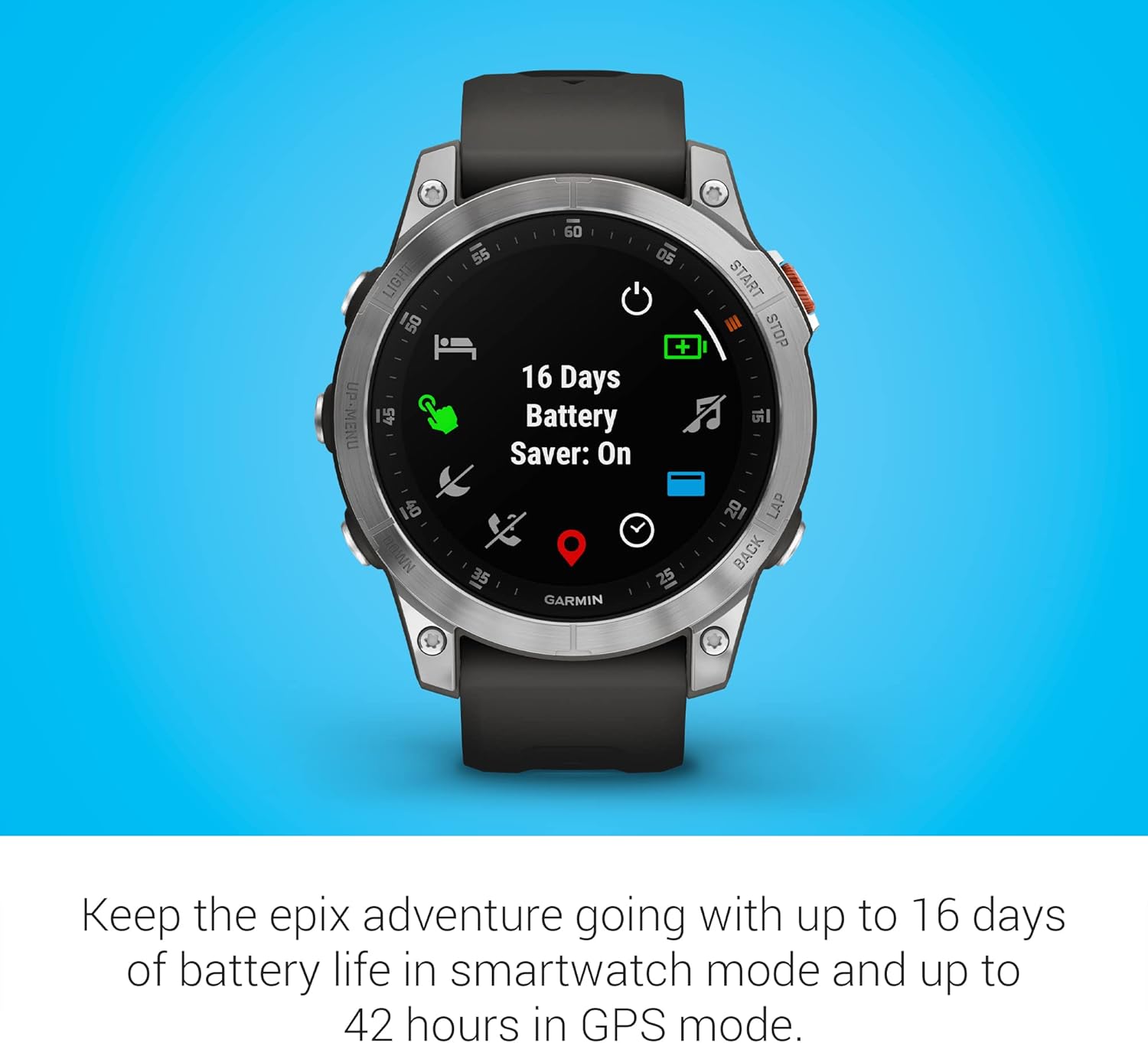 Garmin epix Gen 2, Premium Active smartwatch, Touchscreen AMOLED Display, Adventure Watch with Advanced Features, Slate Steel