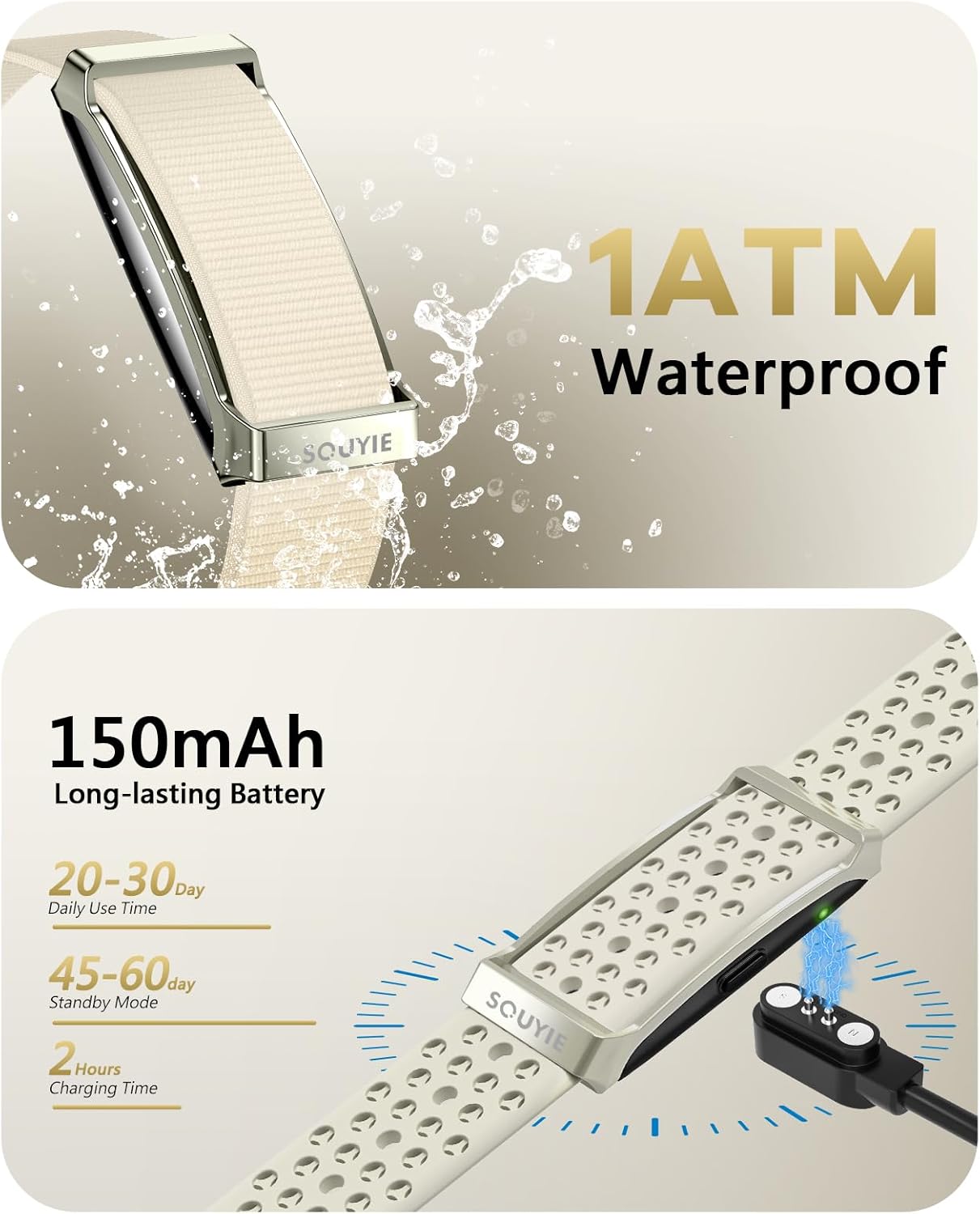 Smart Bracelet for Women Men, Health Activity Fitness Trackers, 24H Sleep Tracker, All-Day Continuous Heart Rate/Blood Pressure/HRV/Stress Monitor, 170+ Sports Modes Smart Band with Free APP 2 Bands