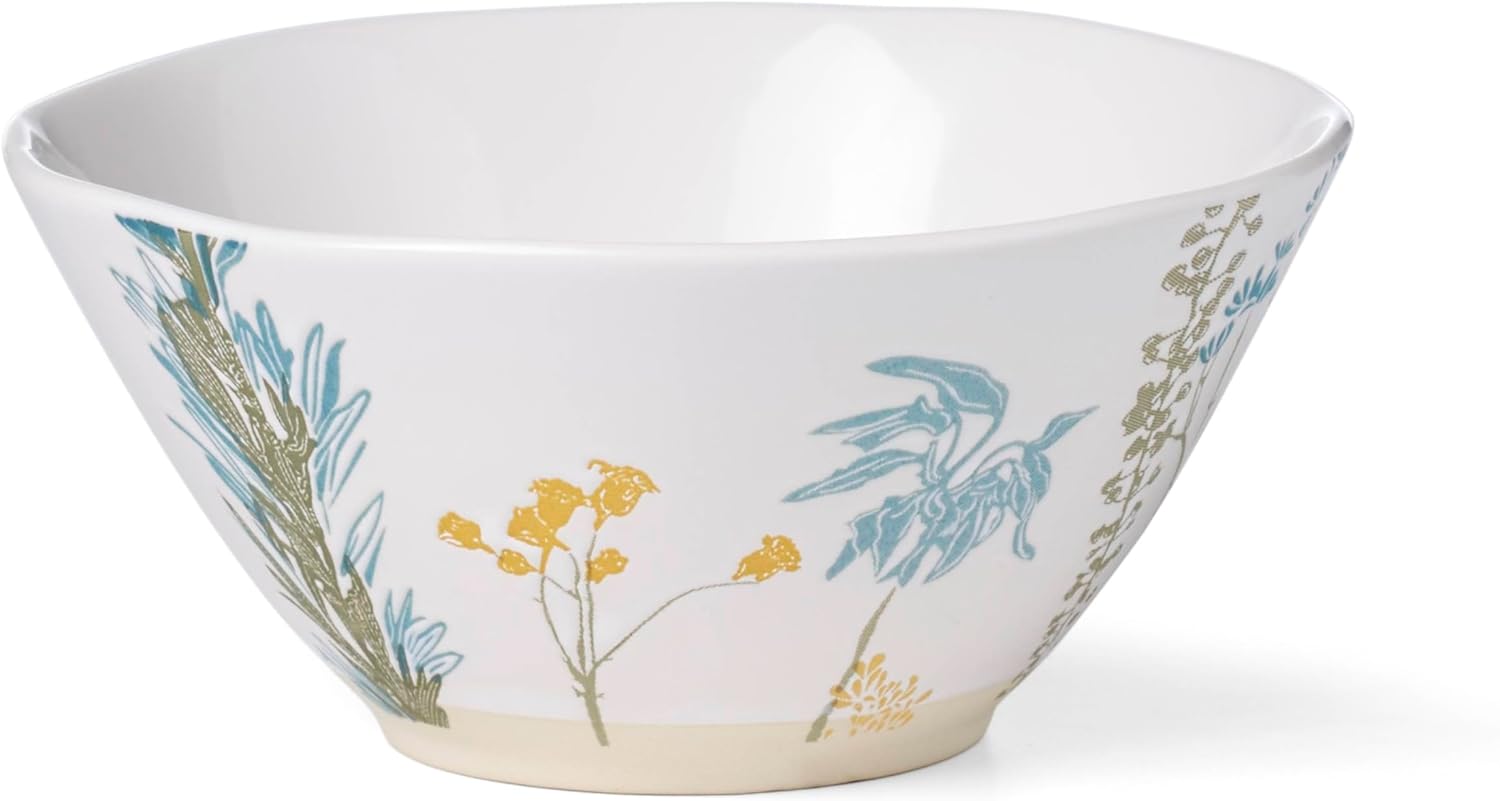 Lenox Dinnerware Sets, Wildflowers 16-Piece Dinnerware Set, Service For 4, Stoneware Material, Dishwasher Safe, Microwave Safe, Bowls, Plates And Bowls, Dinner Dishes, Includes Mugs (White, 16 Piece)