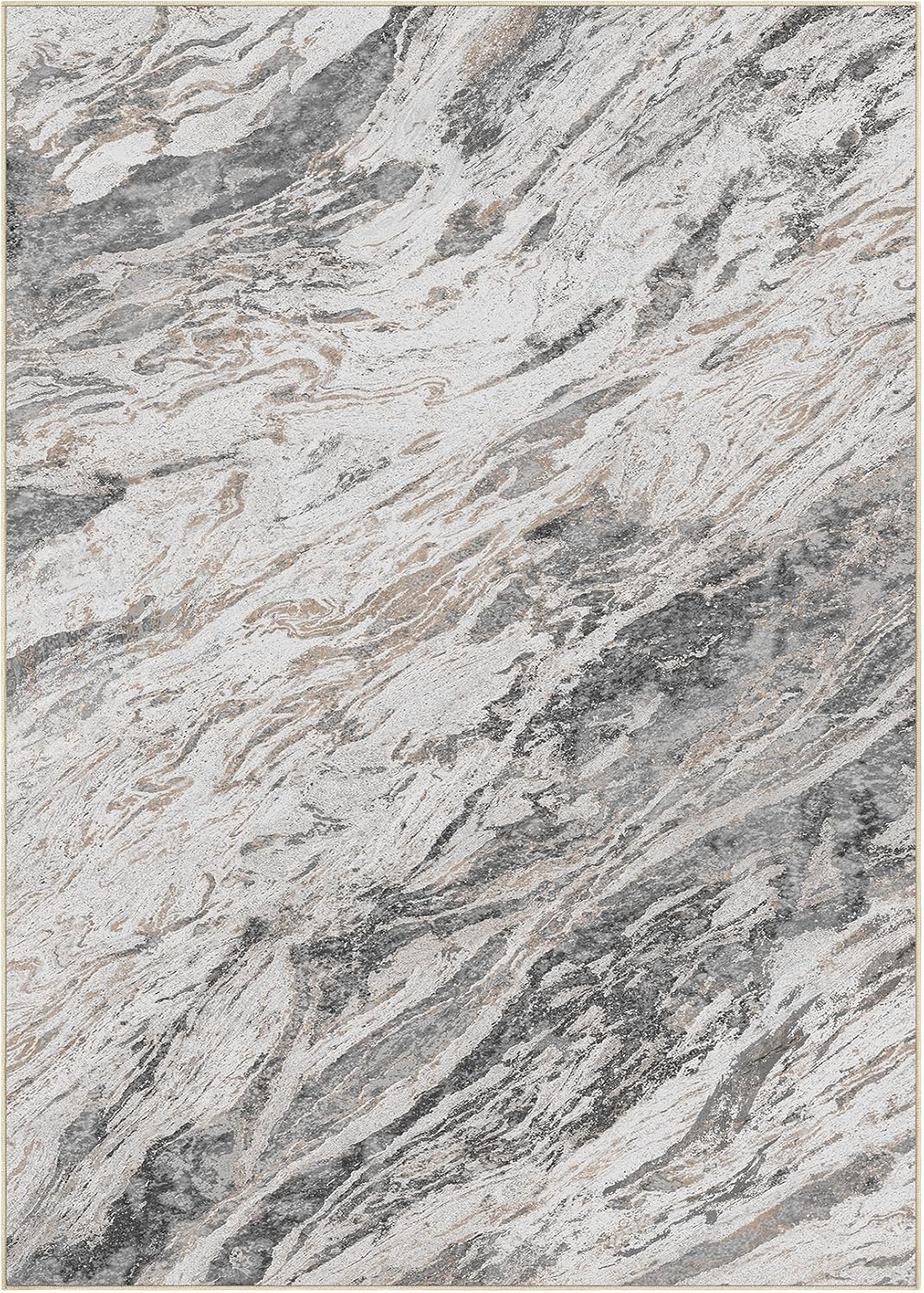 Area Rugs for Living Room: 9X12 Abstract Washable Rug Modern Neutral Large Soft Stain Resistant Non-Slip for Bedroom Dining Room Indoor Home Office Carpet - Taupe