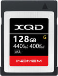 INDMEM XQD 128GB Memory Cards, 5X Tough MLC XQD Flash Memory Cards High Speed G Series| Max Read 440MB/s, Max Write 400MB/s