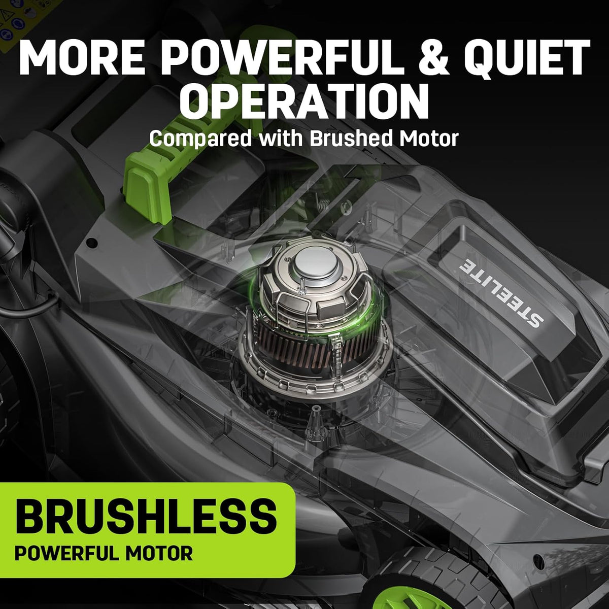 STEELITE 40V(2×20V) 17-Inch Cordless Lawn Mower Combo, Brushless Electric Mower, 12-Inch Weed Wacker & 500CFM Leaf Blower, with 4 Batteries and 3 Chargers - Shipped in 2 packages, delivery separately.