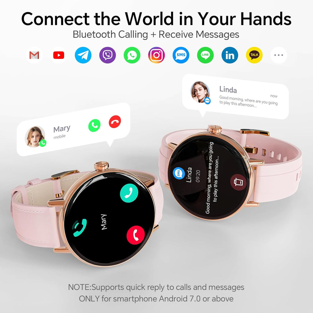 Smart Watch for Women,1.57" Touch Screen Smartwatch for iPhone& Samsung& Android,Answer/Make Call,Fitness Tracker with Heart Rate/SpO2/Sleep Monitor,IP68 Waterproof,110+ Sports Mode,2 Bands