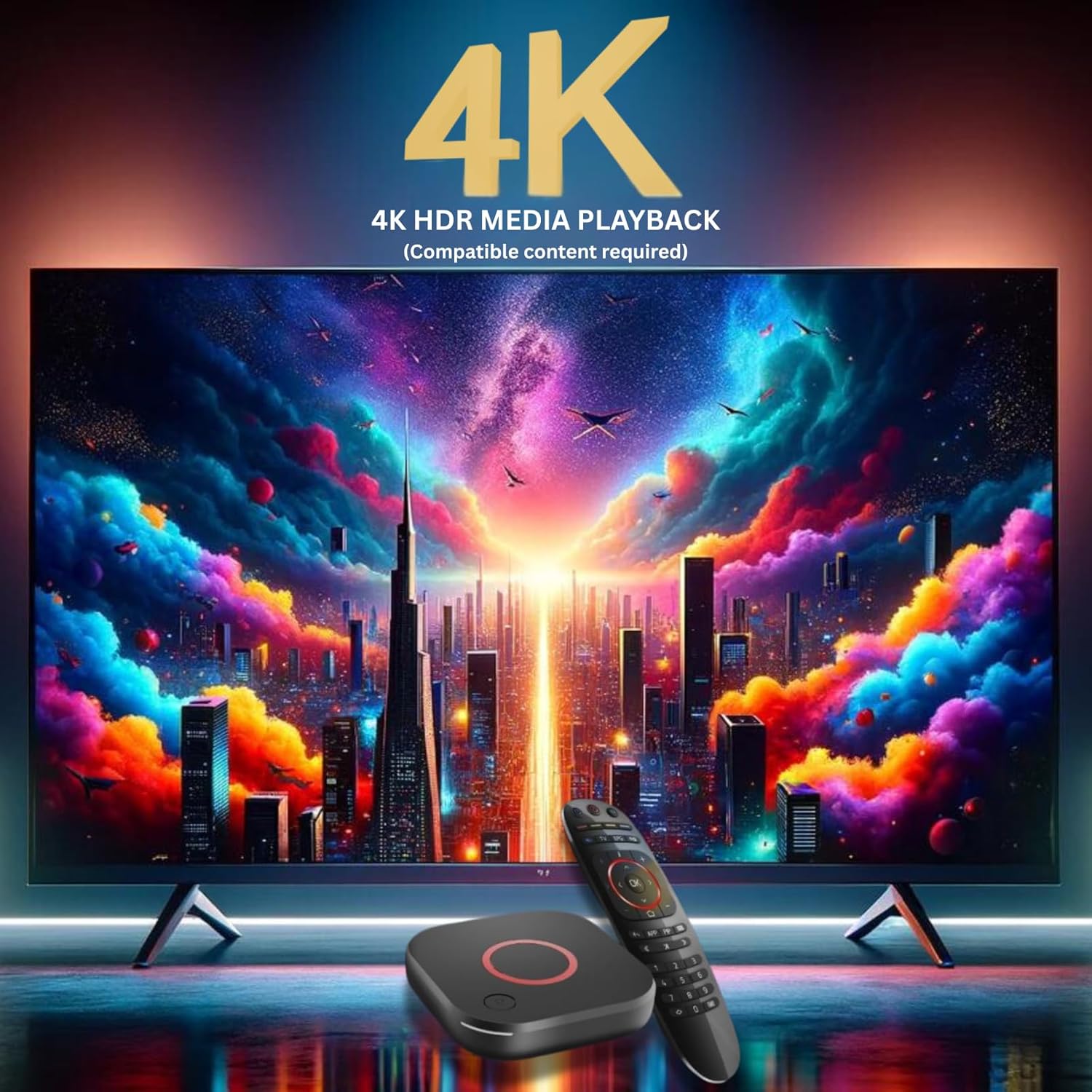 Raxxio MAG544w3 Set-Top Box – 4K HDR Streaming Media Player, 4K HDR Output, Amlogic S905Y4, Linux 4.9, Dual-Band Wi-Fi, HDMI Cable, Remote - Hardware Device Only