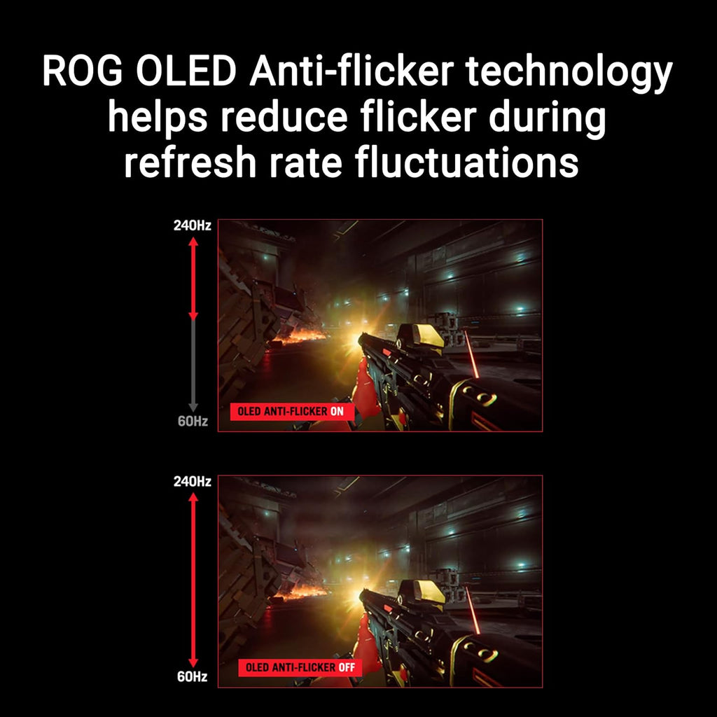 ASUS ROG Strix 27” 1440P OLED Gaming Monitor (XG27AQDMG) - QHD, Glossy OLED, 240Hz, 0.03ms, Custom Heatsink, Anti-flicker,Uniform Brightness, G-SYNC Compatible, 99% DCI-P3, DisplayWidget, 3yr warranty