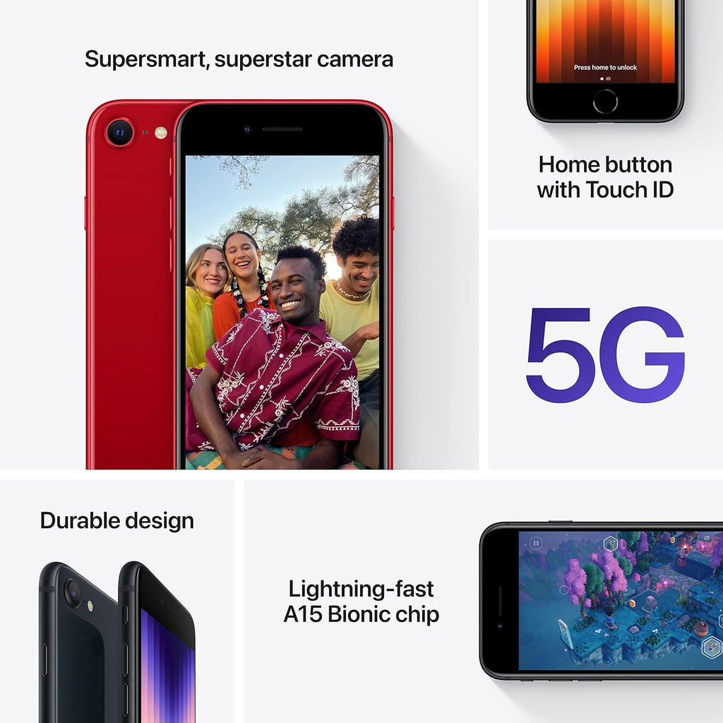 Apple iPhone SE 3rd Gen, 64GB, Midnight - Unlocked (Renewed Premium)