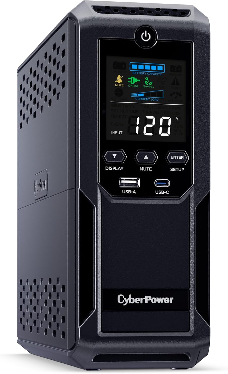 CyberPower CP1500AVRLCD3 Intelligent LCD UPS Battery Backup and Surge Protector, 1500VA/900W, 12 Outlets, 2 USB Ports, AVR, Mini Tower, UL Certified