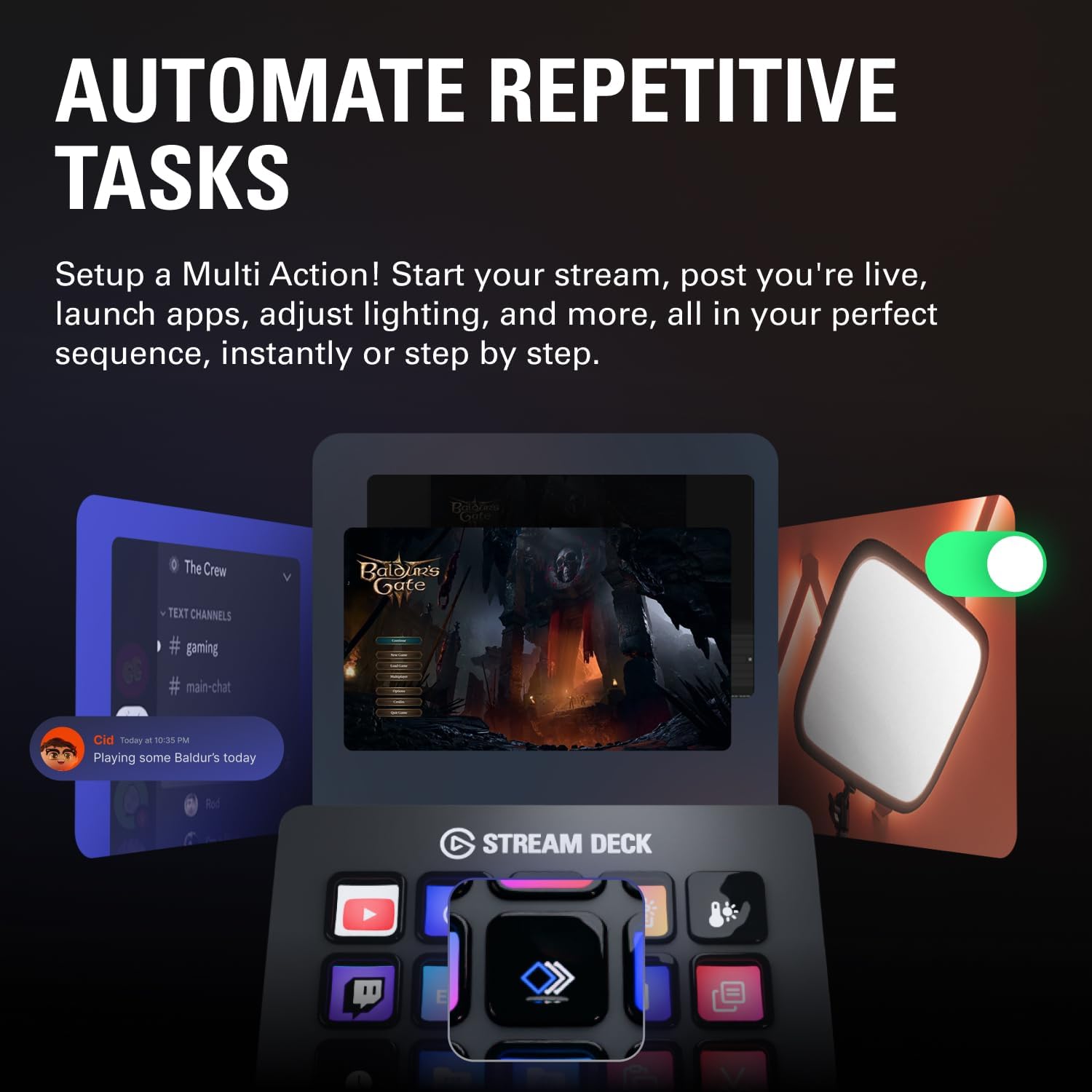 Elgato Stream Deck MK.2 – Studio Controller, 15 macro keys, trigger actions in apps and software like OBS, Twitch, YouTube and more, USB, works with Mac and PC