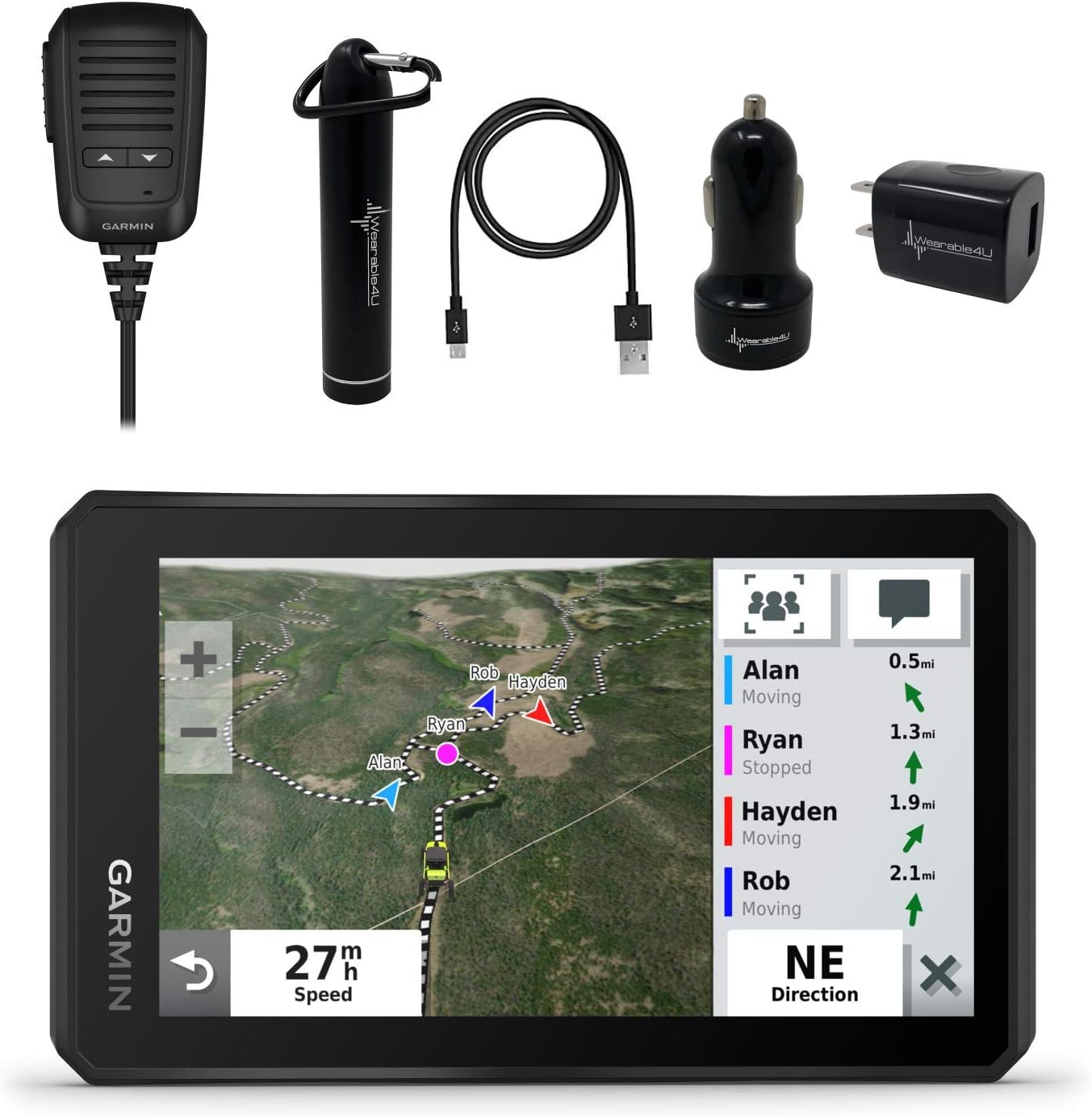 Garmin Tread Powersport Offroad Navigator with Group Ride Radio and Power Pack Bundle