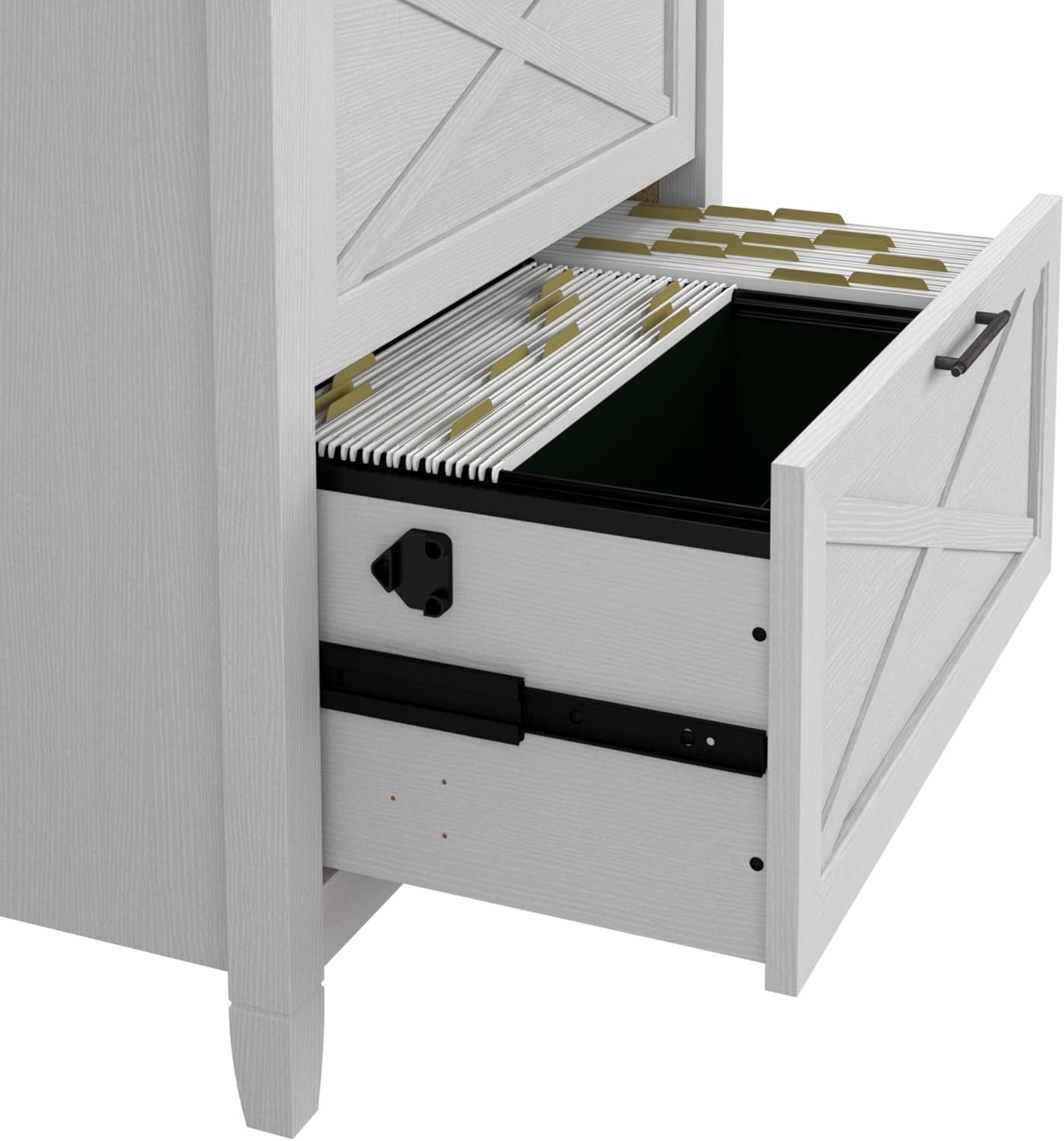 Bush Home Key West 2 Drawer Lateral File Cabinet in Pure White Oak, Document Storage for Home Office, Accent Chest with Drawers