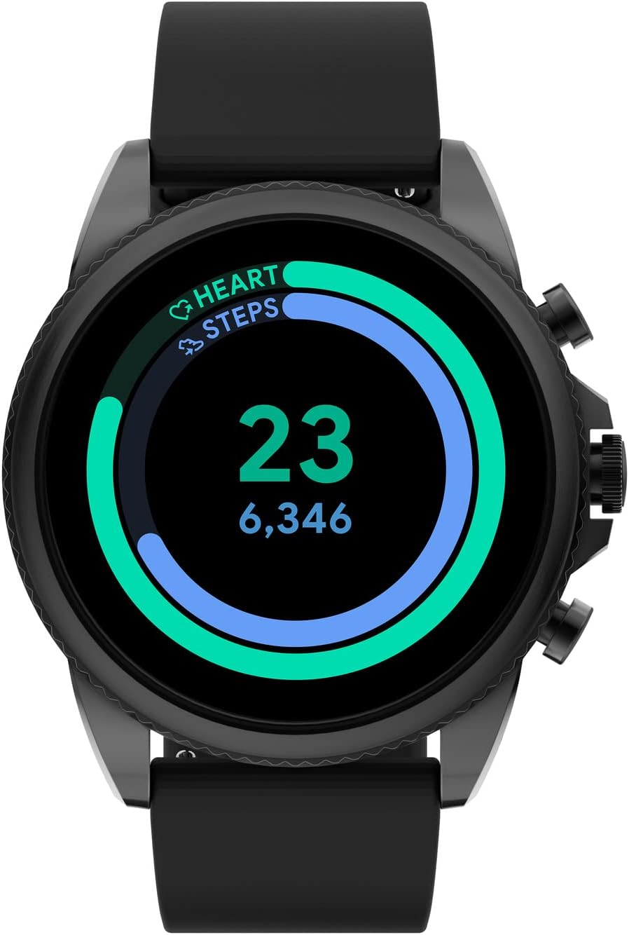 Fossil Men's Gen 6 44mm Stainless Steel and Silicone Touchscreen Smart Watch, Color: Black (Model: FTW4061V)