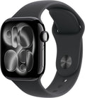 Apple Watch Series 11 GPS 42mm Smartwatch with Jet Black Aluminum Case with Black Sport Band - S/M. Sleep Score, Fitness Tracker, Health Monitoring, Always-On Display, Water Resistant