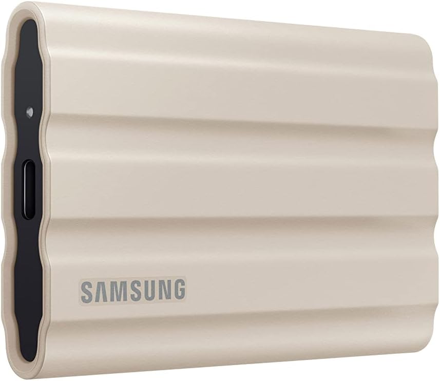 Samsung T7 Shield 2TB, Portable SSD, up to 1050MB/s, USB 3.2 Gen2, Rugged, IP65 Rated, for Photographers, Content Creators and Gaming, External Solid State Drive ‎(MU-PE2T0K/AM, 2022), Beige