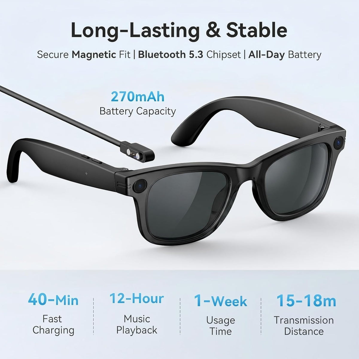 AI Smart Glasses for Men Women,8MP 2K HD Camera Glasses,AI Voice Control,AI Photo Recognition,Real-Time Translation,Smart Sunglasses with Bluetooth Call,IP67 Waterproof for Driving,Outdoor,+2 Lenses.
