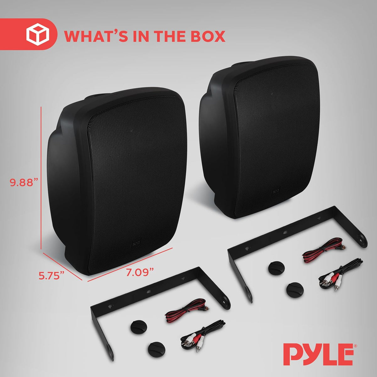 Pyle Waterproof & Bluetooth Indoor /Outdoor Speaker System, Black, 5.25" 600 Watt