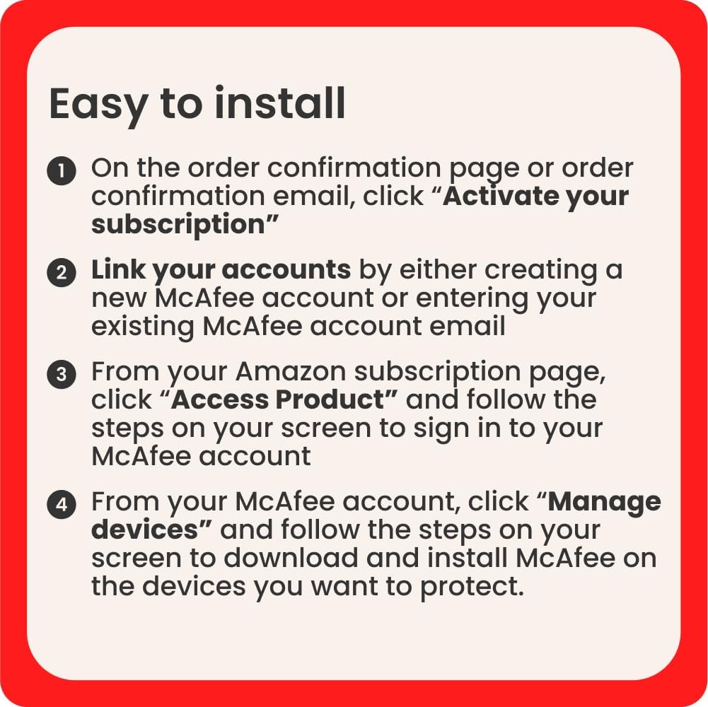 McAfee Total Protection Unlimited Devices 2025 Ready | Security Software Includes Antivirus, Secure VPN, Password Manager, Identity Monitoring | 1 Year Subscription with Auto Renewal