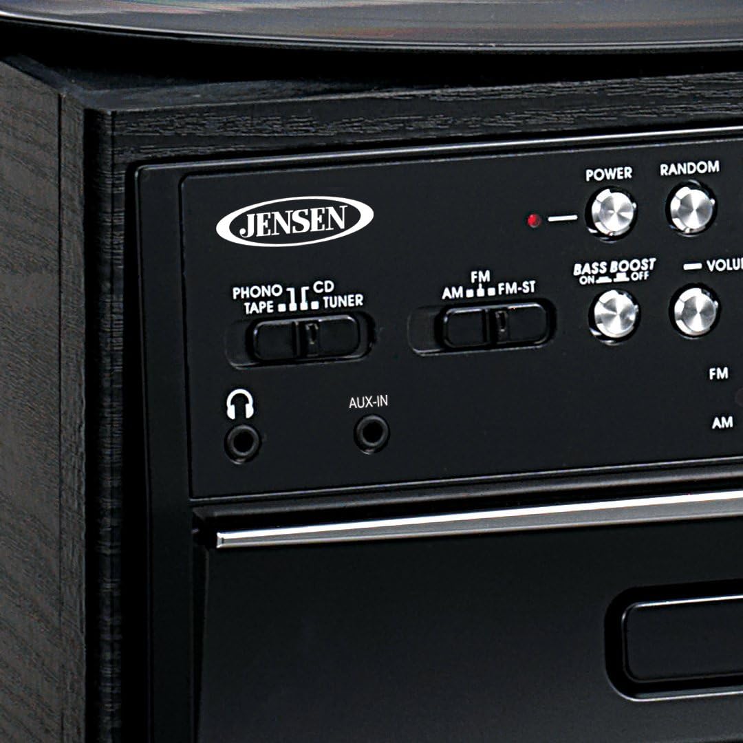 Jensen JTA-475 3-Speed Turntable with CD, Cassette & AM/FM Stereo Radio