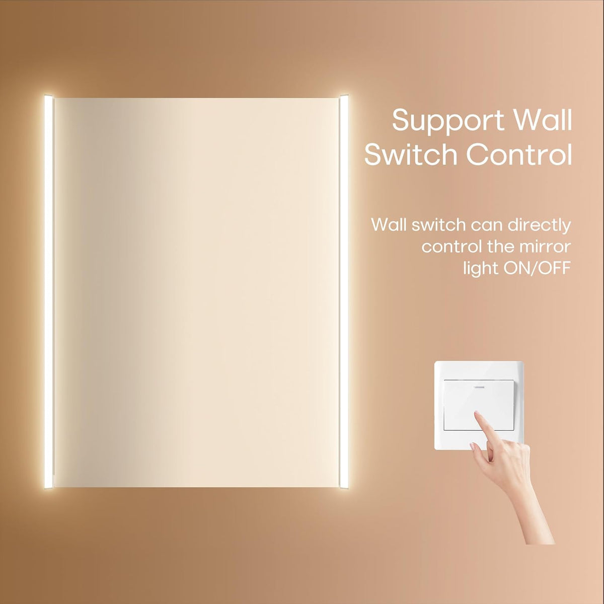 30 x 23-1/4 Inch LED Lighted Medicine Cabinet with Mirror, Moisture-Resistant Wood, Stepless Dimmable, 3000K/5500K, Adjustable Shelf, Flat-Pack Design – Assembly Required, Oak