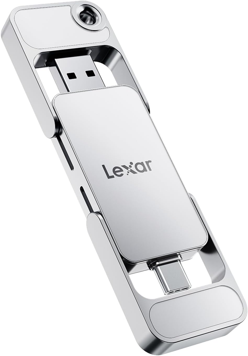 Lexar D70E 1TB Dual Drive External SSD, Up to 2000MB/s Read and 1800MB/s Write, Durable Metal Housing Design, Cable-Free Portable SSD for USB Type-C/Type-A Devices, Compatible with iPhone 17