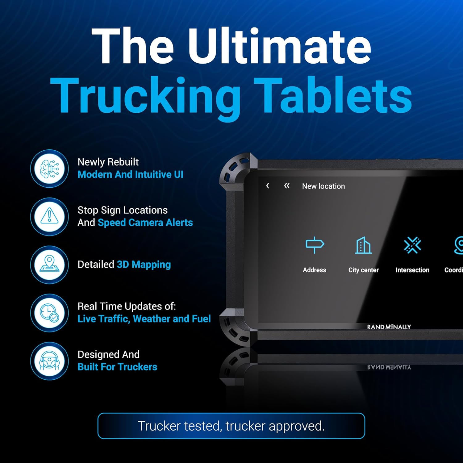 Rand McNally GPS Tablet, 6 Inch, Truck Navigation, Android, Real-Time Traffic, Fleet Management, RANDTAB6