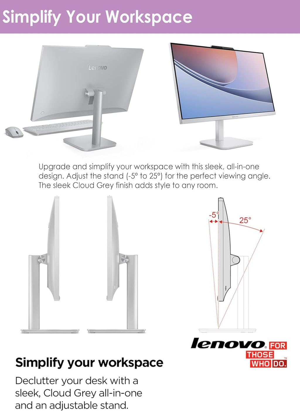 Lenovo 24'' All in One Desktop with Office 365 for The Web, Intel Ultra-Fast 4-Core, Full HD Display, 16GB RAM, 1TB Storage(512GB SSD & 512GB External Drive), Wi-Fi 6, Win 11, Wireless KB & Mouse