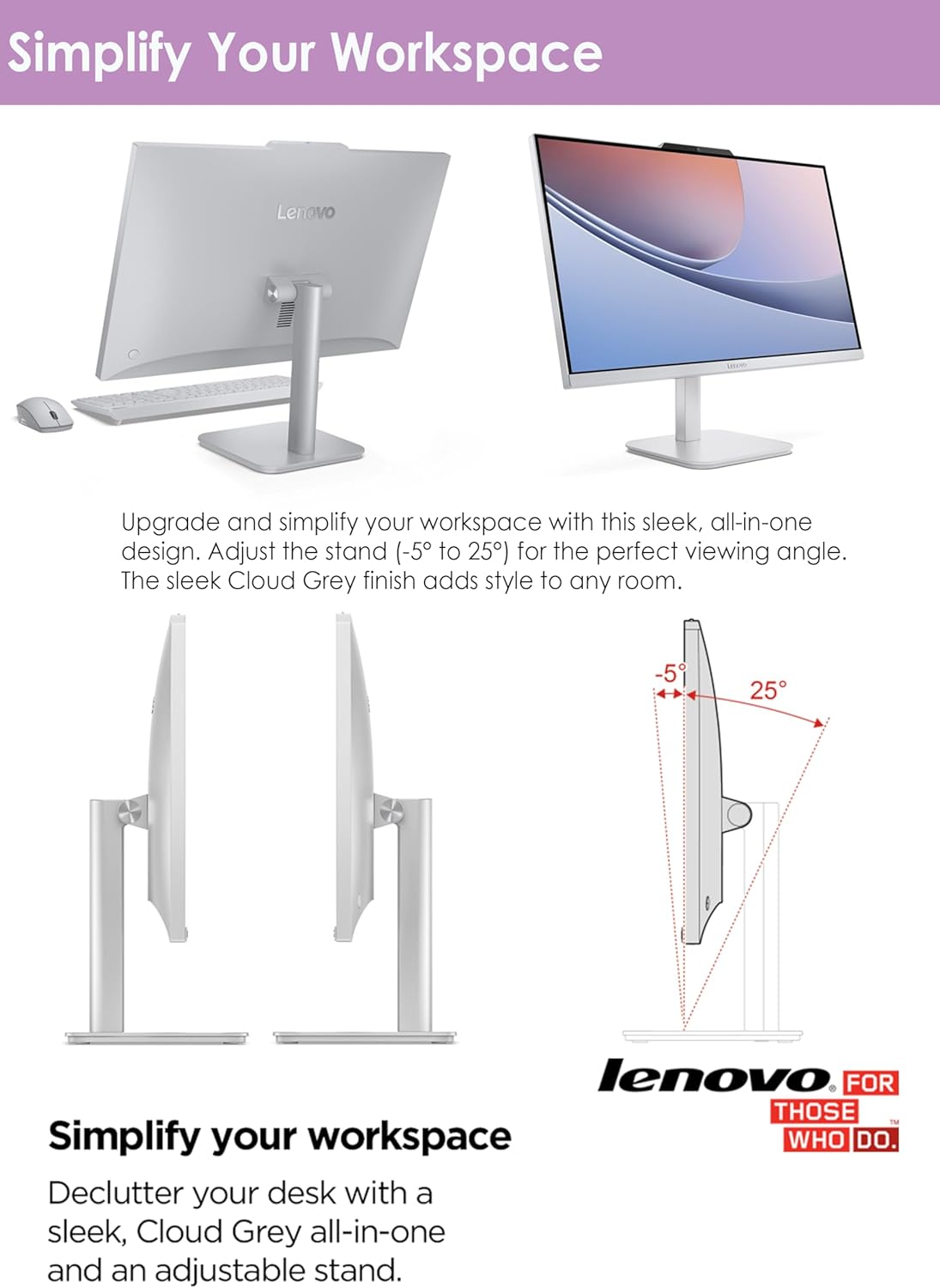 Lenovo 24'' All in One Desktop with Office 365 for The Web, Intel Ultra-Fast 4-Core, Full HD Display, 16GB RAM, 1TB Storage(512GB SSD & 512GB External Drive), Wi-Fi 6, Win 11, Wireless KB & Mouse