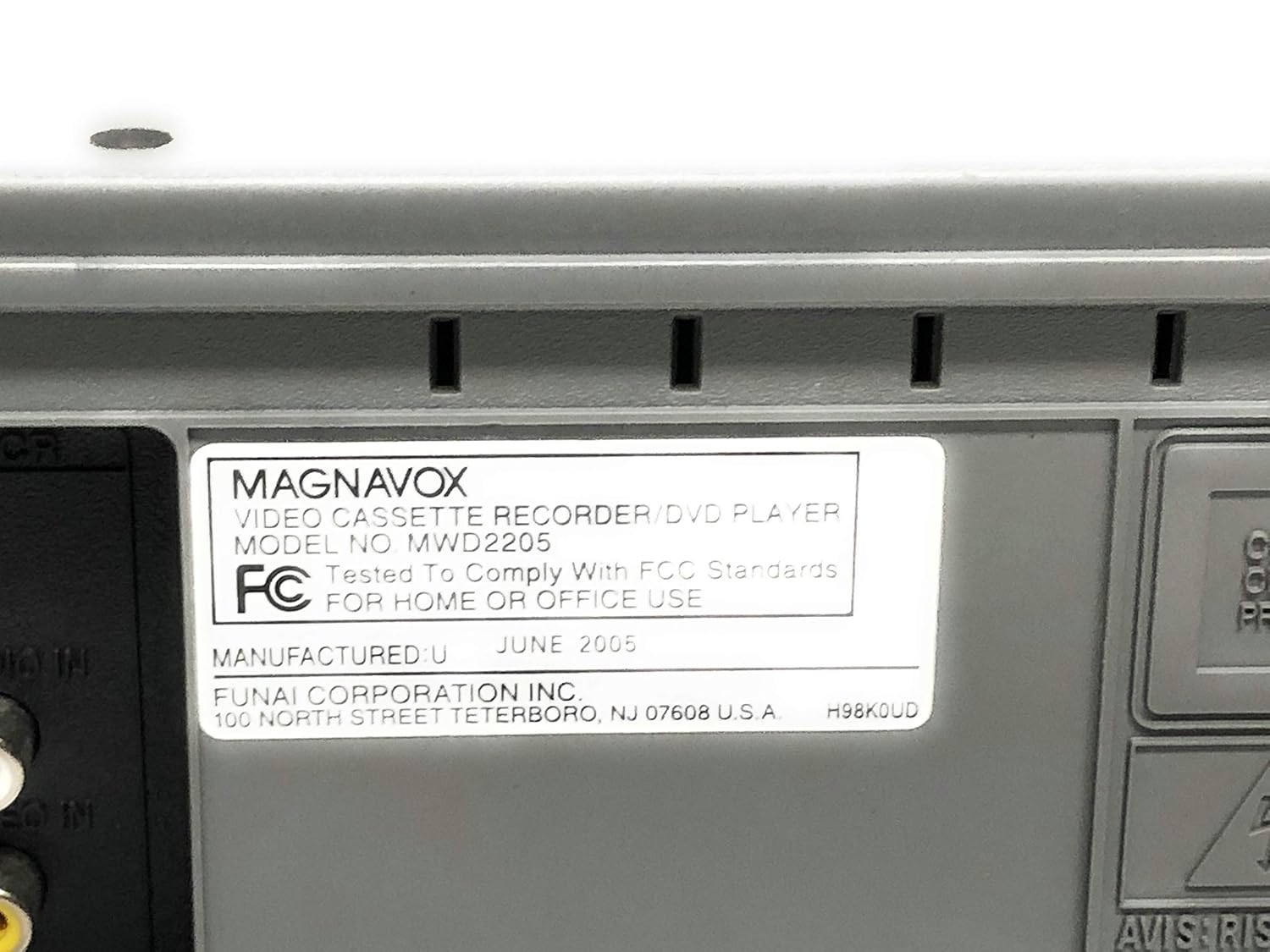 Magnavox MWD2205 DVD/VCR Combination Player