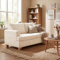 YOUDENOVA 63" Corduroy Sofa Couch Loveseat for Living Room, Small Seep Seat Loveseat Sofa for Bedroom, Comfy Chenille Couch for Small Spaces, White Corduroy
