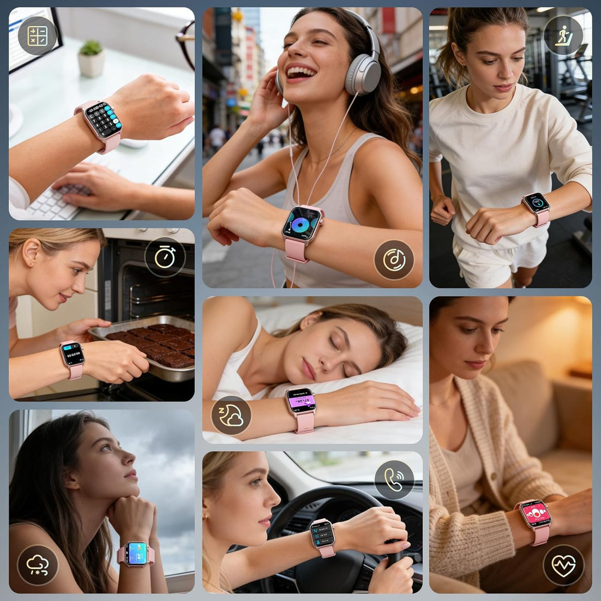 Smart Watches for Women Men, 120 Sports Modes Smartwatch with 1.83 inches HD Display, Heart Rate/Sleep Monitor, IP67 Waterproof, Bluetooth Call & Music Control for iPhone/Android (Pink)
