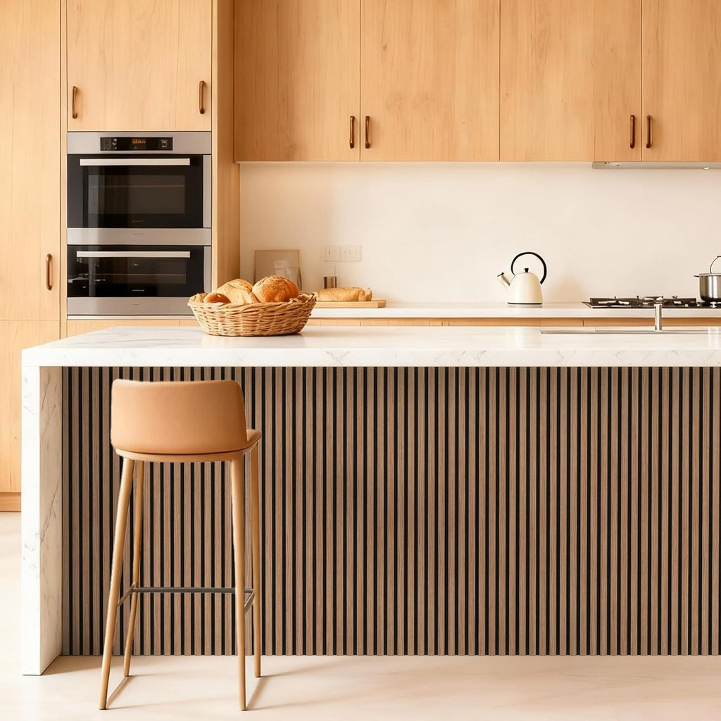 TONOR Wood Slatwall Panels, 4 Pack 47.2" x 23.6"/ 120 x60cm(31ft²) Acoustic Wall Panels, Wood Slat Acoustic Panels for Noise Cancelling and Decoration, Living Room, Bedroom, Office, Walnut
