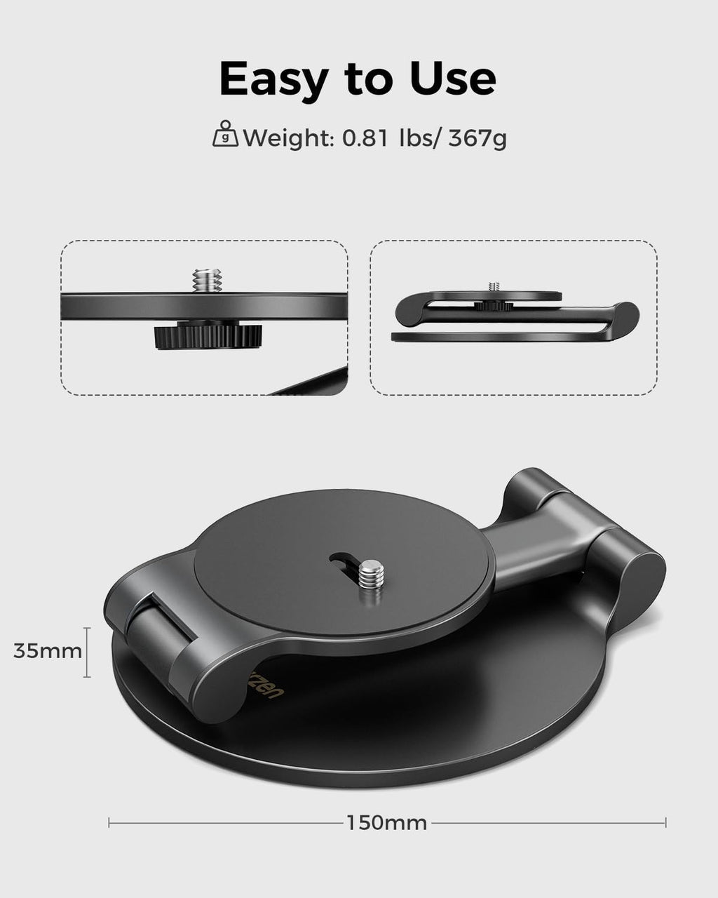 Aurzen D1R Cube Projector Bundle with Foldable Stand, Ultra-Compact with Easy Setup, 180° Rotation, Compatible with TMY, HAPPRUN, Yaber, Epson & Most Projectors (¼-Inch Screw, Only Stand)