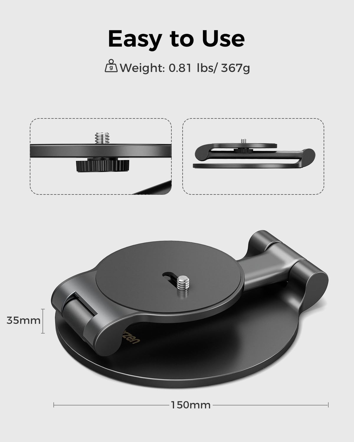 Aurzen D1R Cube Projector Bundle with Foldable Stand, Ultra-Compact with Easy Setup, 180° Rotation, Compatible with TMY, HAPPRUN, Yaber, Epson & Most Projectors (¼-Inch Screw, Only Stand)