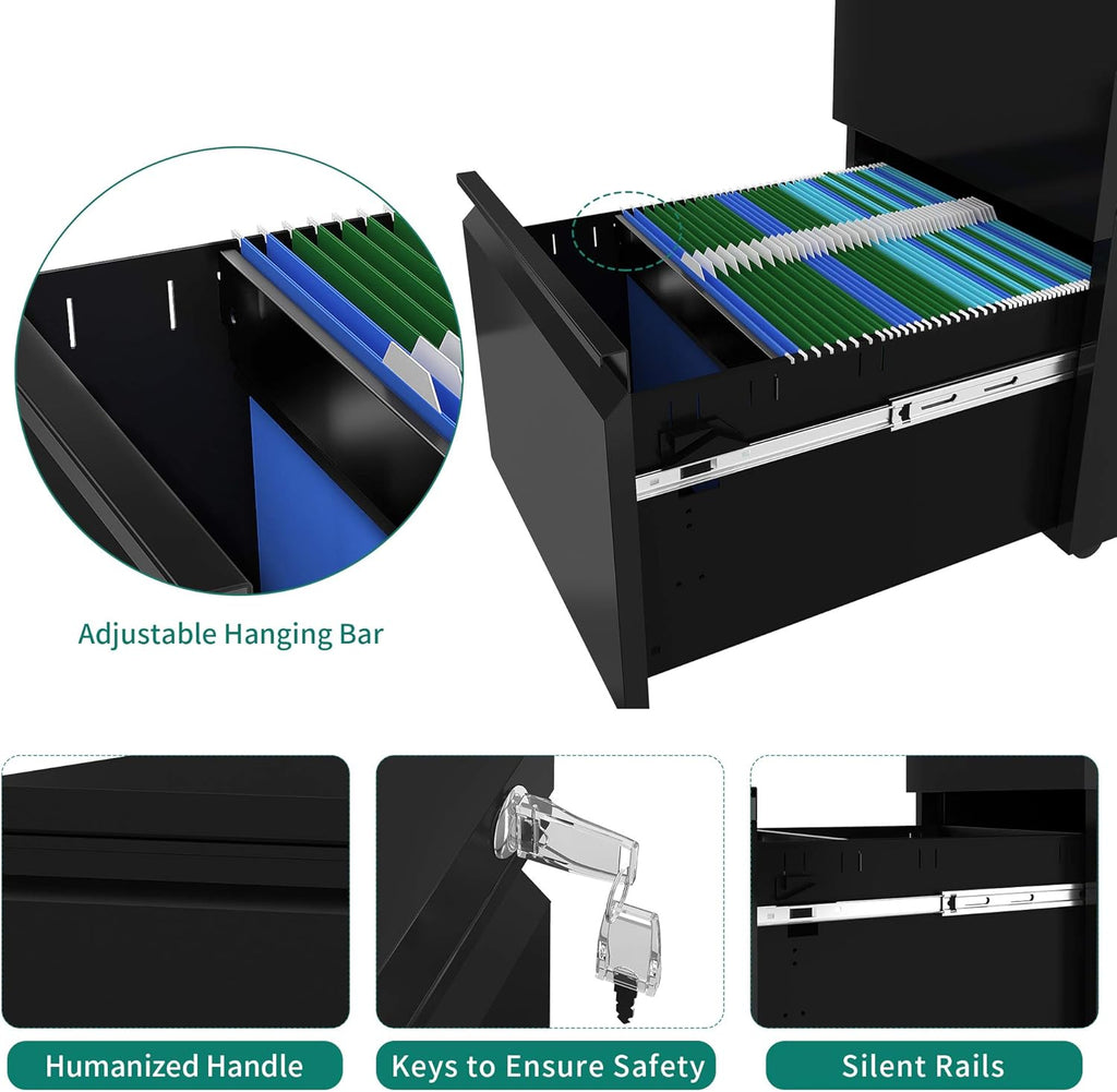 YITAHOME 4-Drawer Mobile File Cabinet with Lock,
