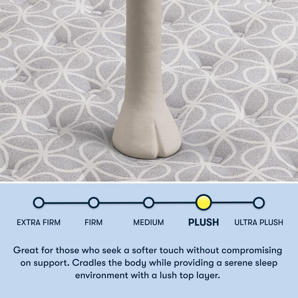 Serta Classic Clarks Hill 2.0, Plush Euro Top 12.5" Queen Mattress, Zoned Support, Cooling, Breathable and Pressure Relieving - 100 Night Trial, CertiPUR-US Certified