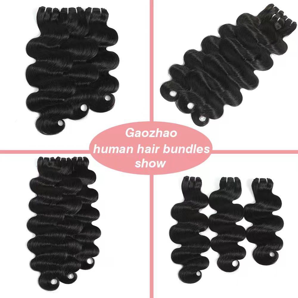 16A Human Hair Bundles 18 20 22 Inch Body Wave Bundles Human Hair 100% Unprocessed Brazilian Virgin Hair 3 Bundles Weave Natural Black for Women
