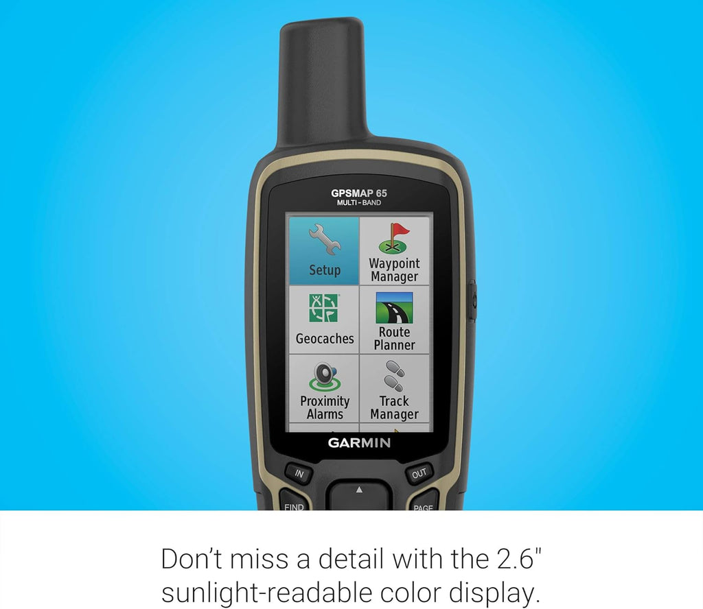 Garmin GPSMAP 65, Button-Operated Handheld with Expanded Satellite Support and Multi-Band Technology, 2.6" Color Display, 010-02451-00