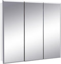 Design House Cyprus Bathroom Medicine Cabinet with Mirror, 25 Inch Recessed or Surface Mount Cabinet, 3 Frameless Mirrored Doors, 2 Shelves, White, Pre-Assembled, 597484