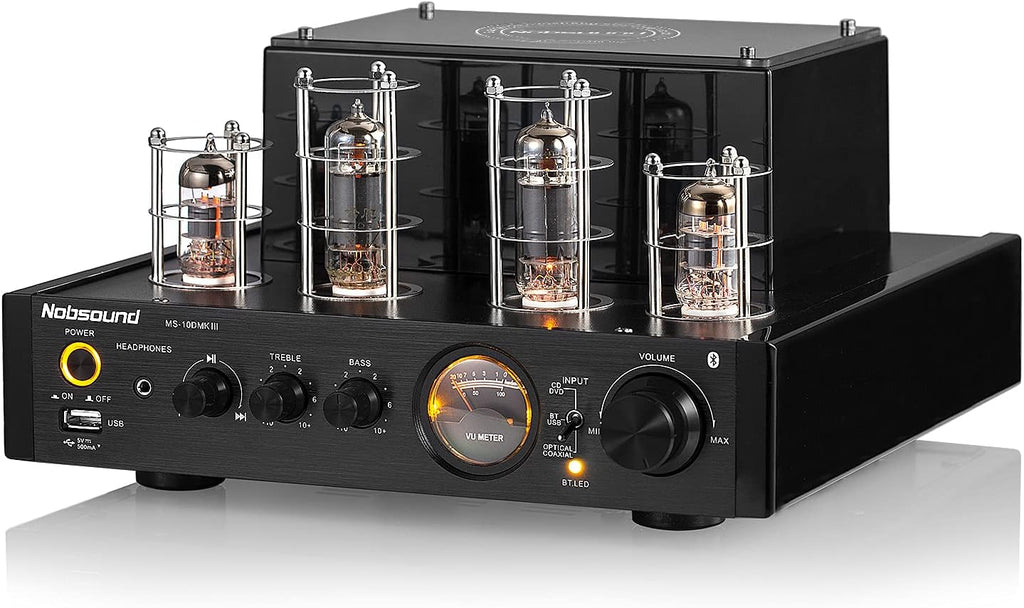 Nobsound MS-10D MKIII HiFi Bluetooth Hybrid Tube Power Amplifier Stereo Subwoofer Amp USB/Opt/Coax