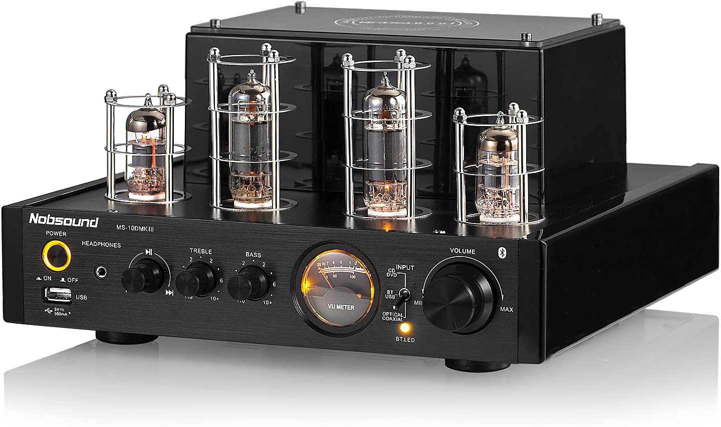 Nobsound MS-10D MKIII HiFi Bluetooth Hybrid Tube Power Amplifier Stereo Subwoofer Amp USB/Opt/Coax