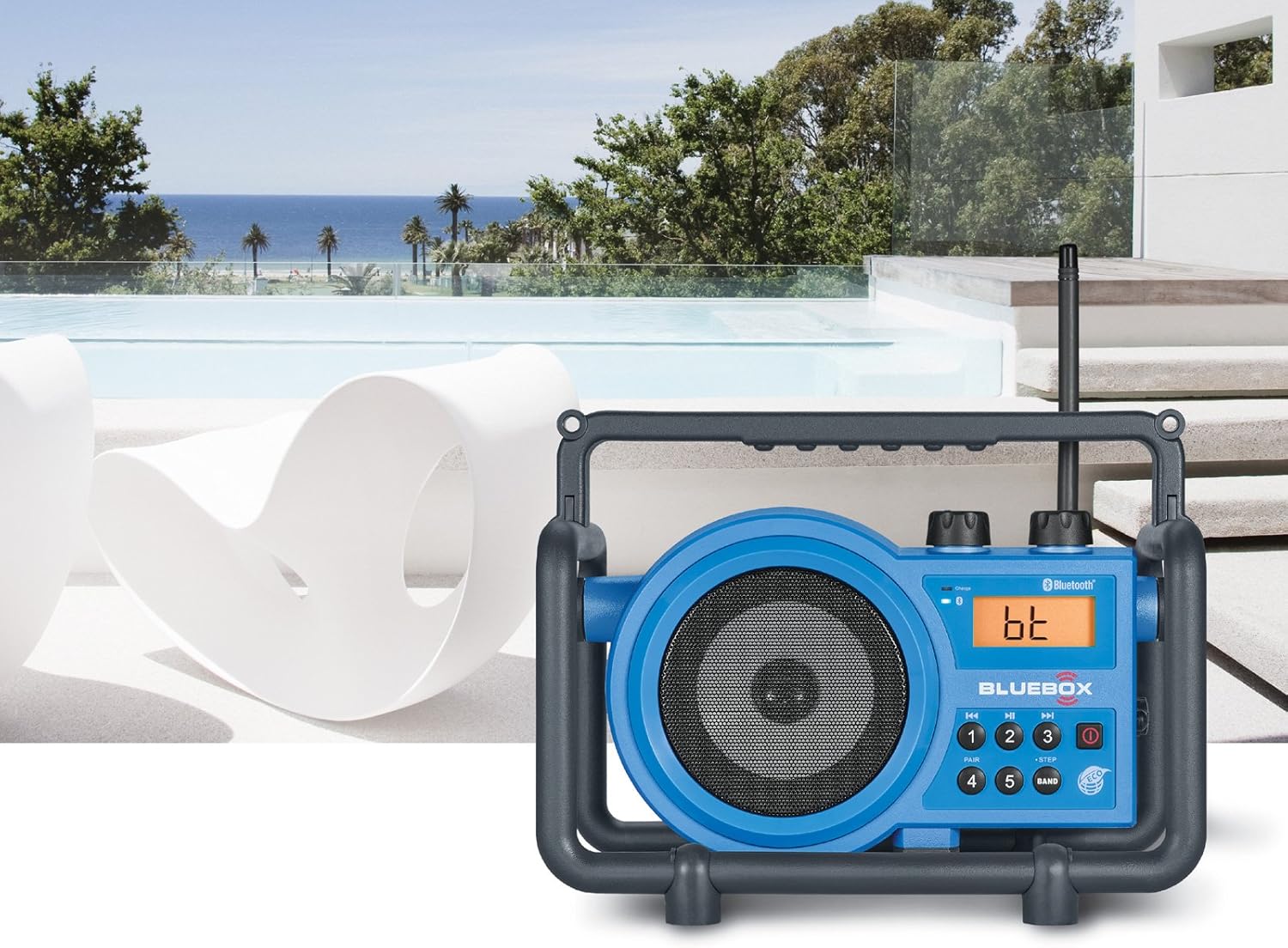 Sangean BB-100 BlueBox AM/FM Ultra-Rugged Digital Receiver with Bluetooth and Built-in Battery Charger