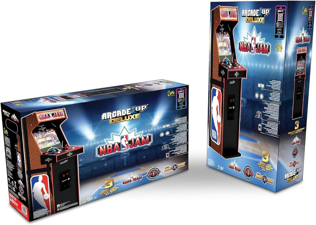 ARCADE1UP NBA Jam Deluxe 2-Player Control Panel Arcade Machine, Built for Your Home, 5 Foot Tall Cabinet with 3 Classic Games