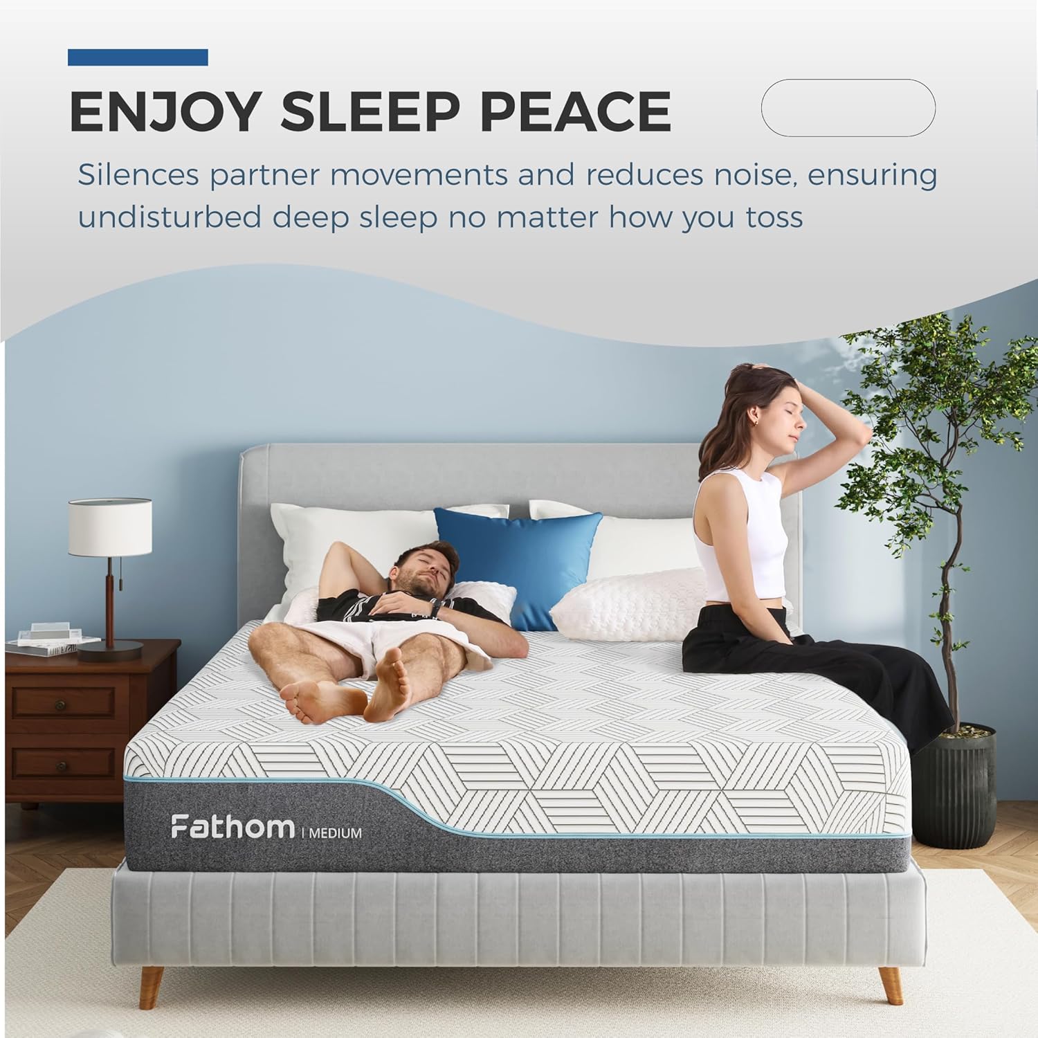 FATHOM Medium Queen Mattress 10 Inch Memory Foam Mattress Queen Size Bed in a Box for Back Pain Relief and Cool Sleep with Gel Foam and Removeable Fiberglass Free Cover, CertiPUR-US Certified