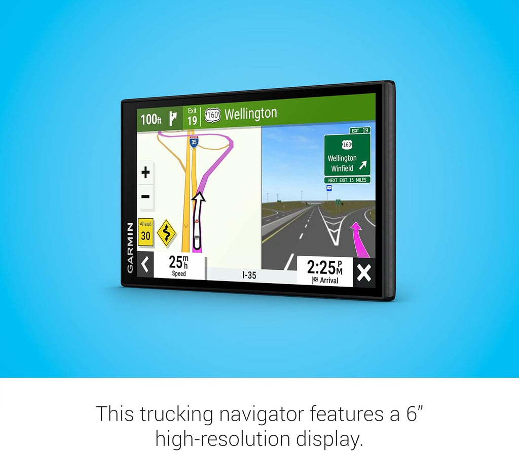 Garmin dzl OTR610, Large, Easy-to-Read 6' GPS Navigator, Custom Truck Routing, High-Resolution Birdseye Satellite Imagery, Directory of Truck & Trailer Services