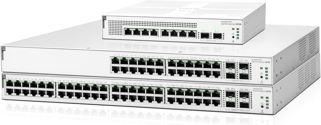 HPE Networking Instant On Switch Series 1930 24-Port Gb Smart-Managed Layer 2+ Ethernet Switch with PoE | 24x 1G | 4X SFP+ | 24x CL4 PoE 370W | US Cord (JL684B#ABA)