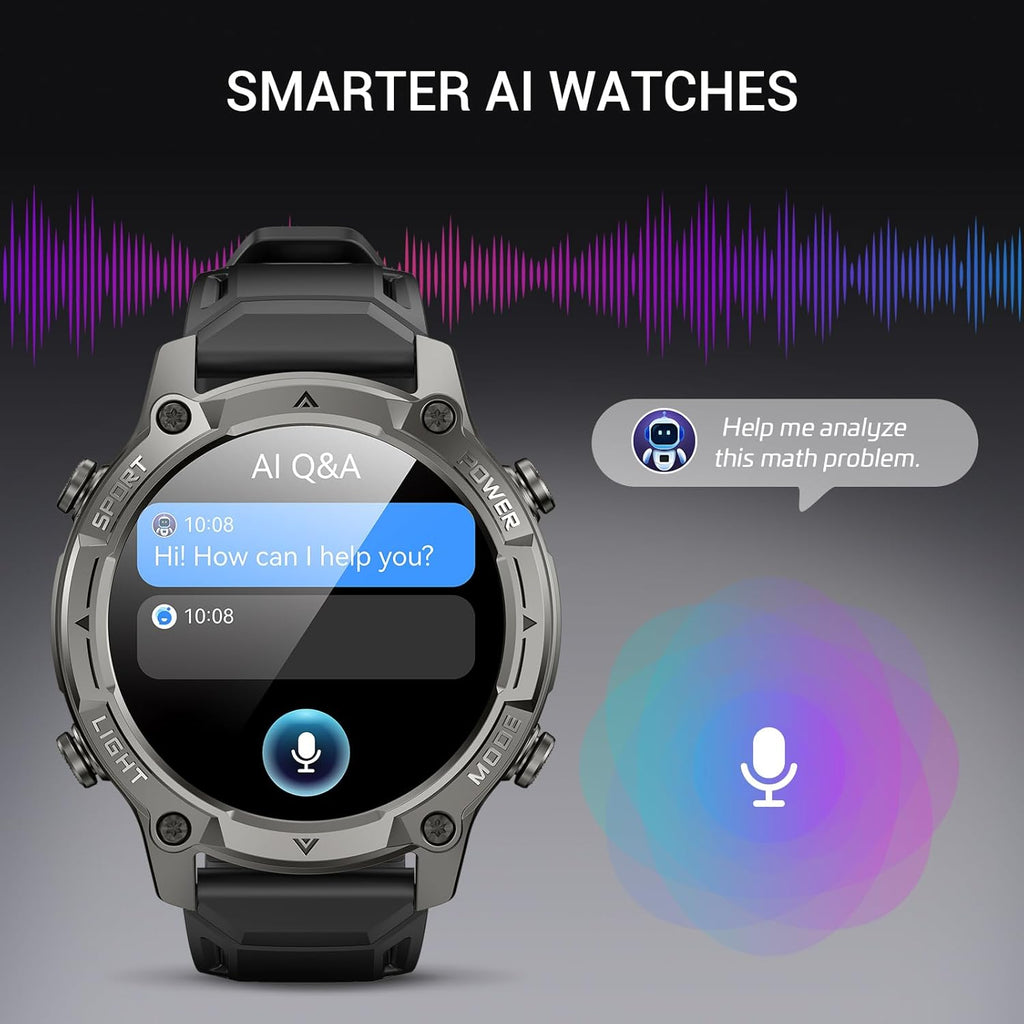 2026 AI Smart Watch with Standalone GPS & Offline Maps, 5ATM Waterproof, 1.43" AMOLED, 21-Day Battery, 178 Sports Modes, Compass, Heart Rate/SpO2/Stress/Sleep Monitor, for Android iOS Men Women