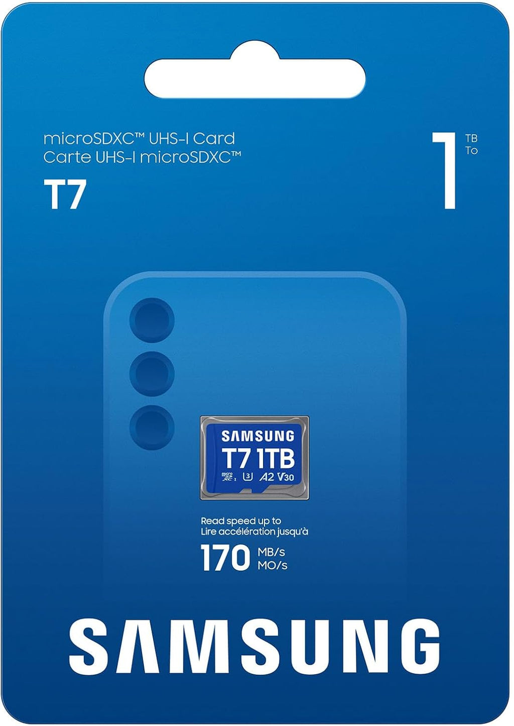 Samsung microSDXC T7 1TB, Transfer Speeds Up to 170 MB/s, Made for Casual Gamers, Amateur Creators, & Everyday Users (MB-MB1T0T/AM)