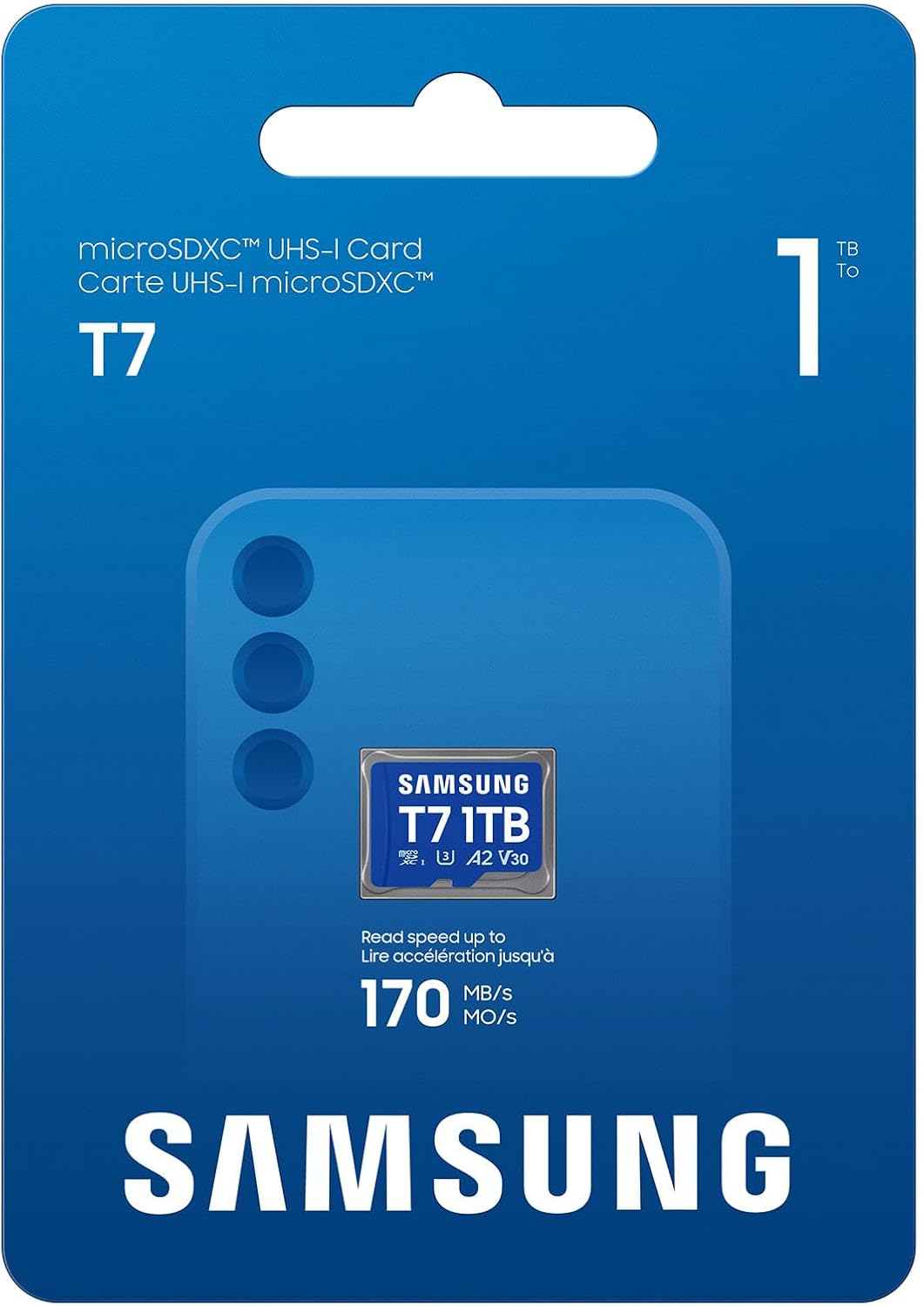 Samsung microSDXC T7 1TB, Transfer Speeds Up to 170 MB/s, Made for Casual Gamers, Amateur Creators, & Everyday Users (MB-MB1T0T/AM)