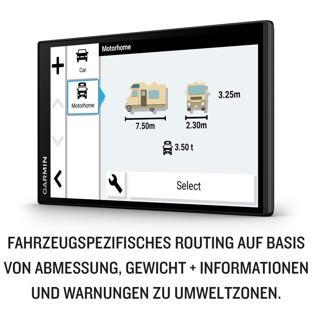 Garmin Camper 795 MT-D EU - Navigation Device Display for Motorhomes/Caravans, Pre-Installed 3D Maps for Europe and South Africa, Real Time Traffic Info, Campsite Database, 7 Inch